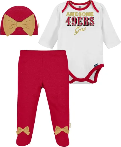 Miniatura 21 de NFL Conjunto de enterizo, pantalón con pies y gorro de 3 piezas para bebé niña Alternativa 2