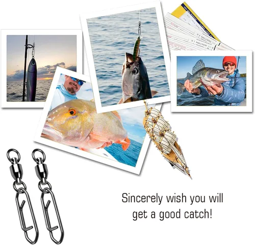Miniatura 7 de AMYSPORTS - Cojinete de alta resistencia con broche giratorio para pesca, rodamiento inoxidable, broche giratorio de pesca de agua dulce con clip