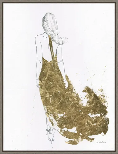 Miniatura 17 de Amanti Art Lienzo enmarcado para pared, 24 x 18 pulgadas, vestido dorado II por James Wiens, lienzo enmarcado para pared, obras de arte populares