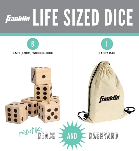 Miniatura 2 de Franklin Sports Dados de madera gigantes