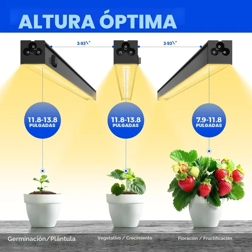 Miniatura 6 de Barrina Luces de Crecimiento para Plantas de Interior, Espectro Completo de Luz Solar, Bombillas de Luz de Crecimiento LED con Cubierta Negra, Tira