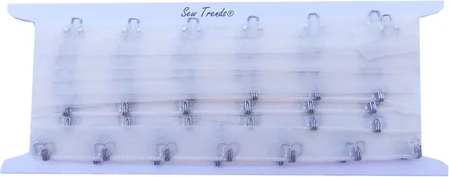 Miniatura 21 de 2 yardas de cinta de gancho y ojo, tela de malla de organza transparente de 1 pulgada, espacio de 1 pulgada, cordón de metal plateado, corsé