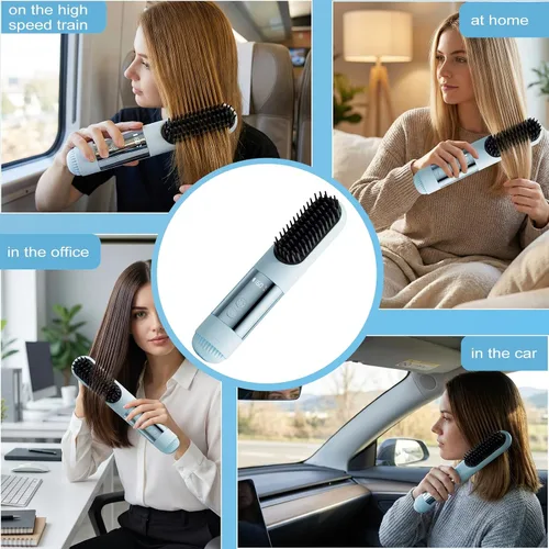 Miniatura 7 de Go Brush Pro 2026 - Cepillo alisador de pelo inalámbrico portátil de 3 temperaturas para viajes, calor rápido de 30 segundos y pantalla digital LED