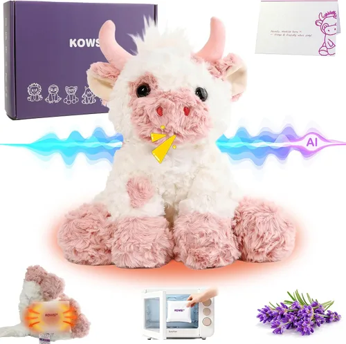 Miniatura 7 de KOWSI® AI ChatGPT - Peluche interactivo de unicornio parlante, 1.4 libras, calentable para microondas con almohadilla térmica de turmalina lavanda