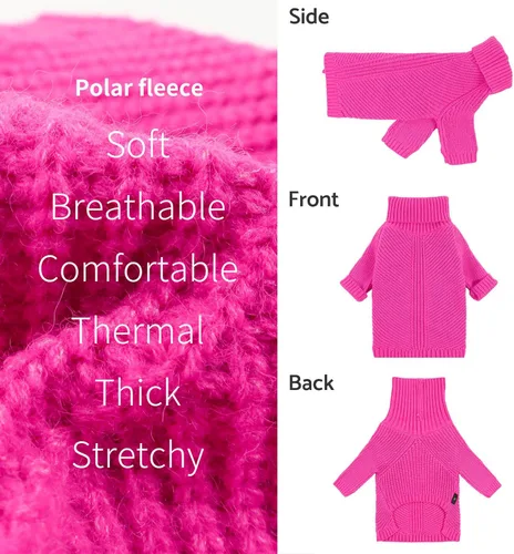 Miniatura 5 de Fitwarm Suéter de Cuello Alto para Perro de San Valentín, Ropa de Invierno para Perros Pequeños Hembra, Abrigo de Punto para Mascotas, Atuendo