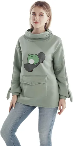 Miniatura 2 de RGOSME Sudadera con capucha de rana para niñas y adolescentes, sudadera con capucha gráfica de gran tamaño para mujer, sudadera para disfraz