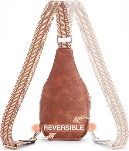 Miniatura 172 de Telena Riñonera pequeña para mujer, de cuero, cangureras, bolsa de pecho para mujer