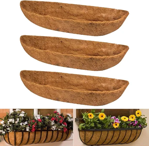 Miniatura 9 de 1 pieza de revestimientos de coco para macetas, revestimientos de repuesto para cestas colgantes, inserto de coco duradero para jardín al aire libre