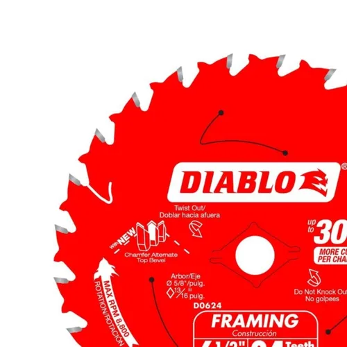 Miniatura 4 de Freud-Diablo D0624VPX - Hoja de sierra de corte de madera de 6-1/2 pulgadas y 24 dientes