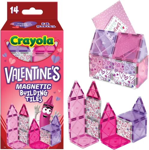 Miniatura 5 de CreateOn Crayola Azulejos magnéticos retro, juego de construcción para niños, juguetes de construcción magnéticos para niños, juguetes de viaje STEM