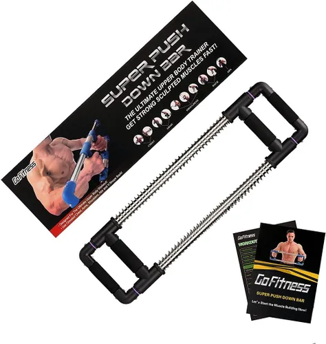 Miniatura 8 de GOFITNESS Entrenador de pecho con barra de empuje hacia abajo, equipo de entrenamiento en casa para pecho, brazo, hombro, abdominales y espalda