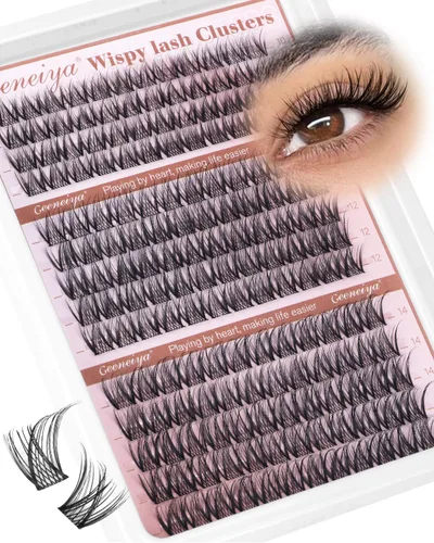 Miniatura 20 de Extensiones de pestañas en racimo con banda transparente, pestañas cortas y onduladas C, extensiones de pestañas naturales en racimo, pestañas