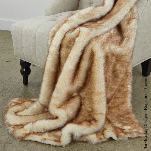 Miniatura 3 de Fur Accents Manta suntuosa de piel sintética de lujo, calidad de diseñador fabricada en Estados Unidos, Winter Fox