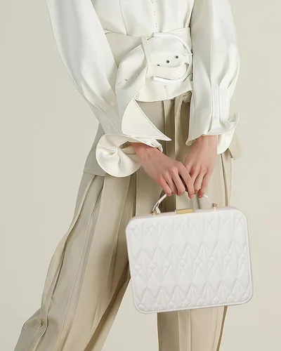 Miniatura 5 de V-LAFUY Joyero blanco, organizador de joyas de viaje grande, organizador de joyas de 2 capas, organizador de joyas de viaje para mujeres, estuche