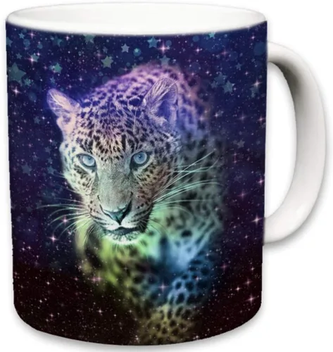 Taza de leopardo | Tazas de viaje de cerámica de animales lindos | Taza para amantes del café | Diseño de leopardos | Gran regalo novedoso | Ropa de
