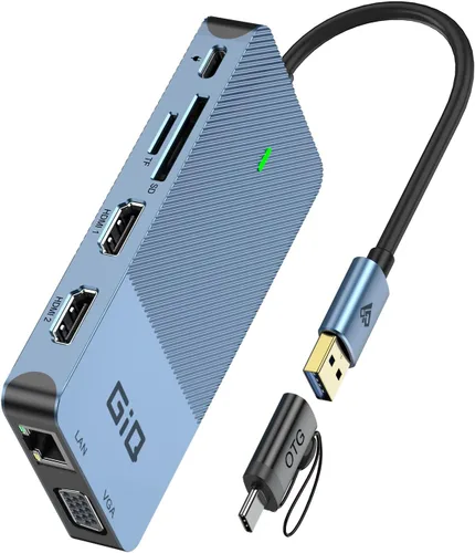 Miniatura 10 de Estación de acoplamiento USB GIQ USB C HUB USB 3.0 a HDMI dual Adaptador VGA de triple pantalla USB C Estación de acoplamiento para portátil Monitor