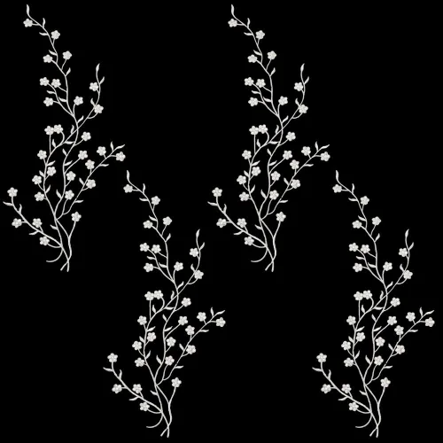 Miniatura 8 de CRASPIRE 2 piezas de apliques de flores para coser en ciruela, parches de bordado floral de encaje, vestidos de tela, accesorios para reparación