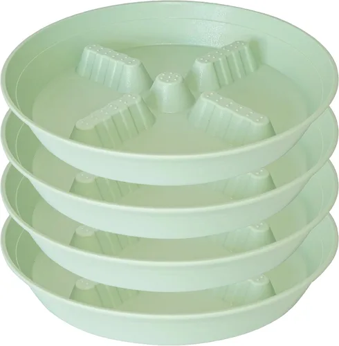 Miniatura 19 de Paquete de 4 platillos para plantas de 8 pulgadas, 10, 12, 14, 17 pulgadas, soporte para plantas de plástico para interiores y exteriores, bandejas