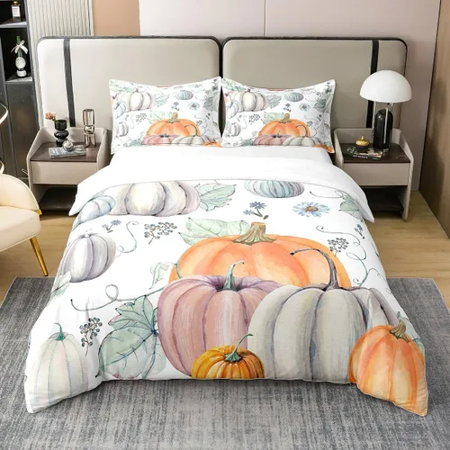 Miniatura 42 de Juego de ropa de cama 100% de algodón natural con hojas de palmera, funda de edredón Monstera con hojas tropicales, rama de hojas tropicales, funda