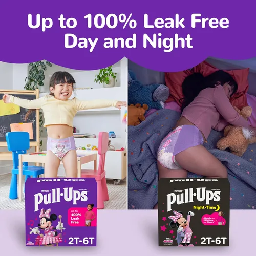 Miniatura 10 de Pull-Ups pañales de entrenamiento para la noche para niñas, 2T-3T, 68 unidades (el empaque pueden variar)