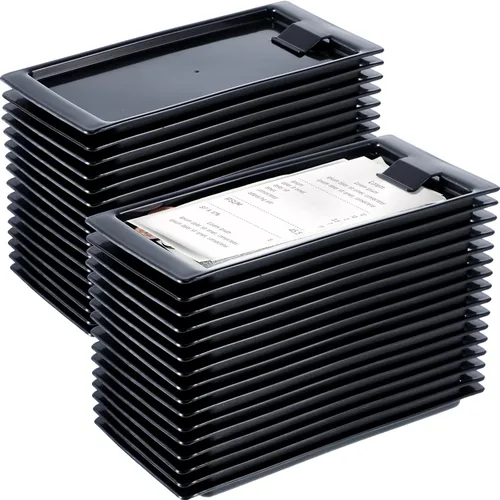 Miniatura 8 de Soportes negros para cheques, presentadores de cheques para restaurantes, bandejas, invitados, bandejas de puntas, mesera, soporte para facturas