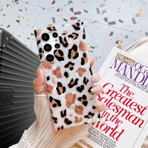 Miniatura 7 de Funda delgada de silicona para Samsung Galaxy S22 Ultra con estampado de leopardo y flores para mujeres y niñas, bonita funda para Samsung Galaxy