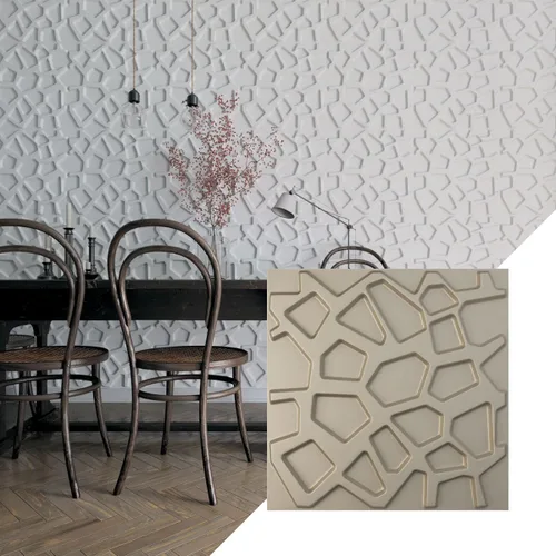 Ekena Millwork 19 5/8 pulgadas de ancho x 19 5/8 pulgadas de alto Dublin EnduraWall Panel decorativo de pared 3D, plateado metálico (cubre 2.67 pies