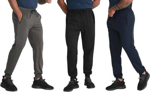 Miniatura 2 de RPOVIG Pantalones deportivos para correr y entrenar pantalones deportivos para hombre con bolsillos, juego de 3 piezas para correr, gimnasio