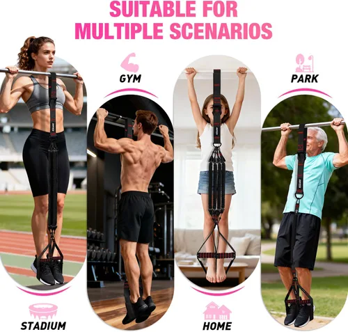 Miniatura 7 de Pull Up Assistance Bands for Women, Heavy Duty Resistance Bands with Handles, Exercise Band with Door Anchor, Workout Band Set for Pull Up Bar, Full