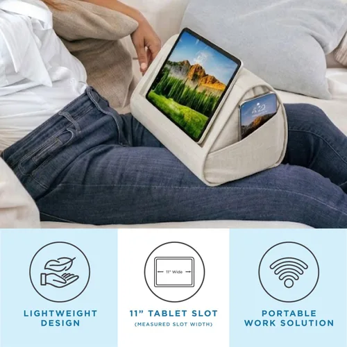 Miniatura 2 de LAPGEAR Soporte de almohada para tablet, ranura de 11 pulgadas para iPads, Galaxy Tabs, Kindles, lectores electrónicos y teléfonos, soporte