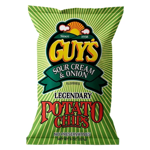Miniatura 9 de Guys - Papas fritas de crema agria y cebolla, bocadillos saludables y salados con una mezcla única de especias, papas fritas naturales, papas fritas