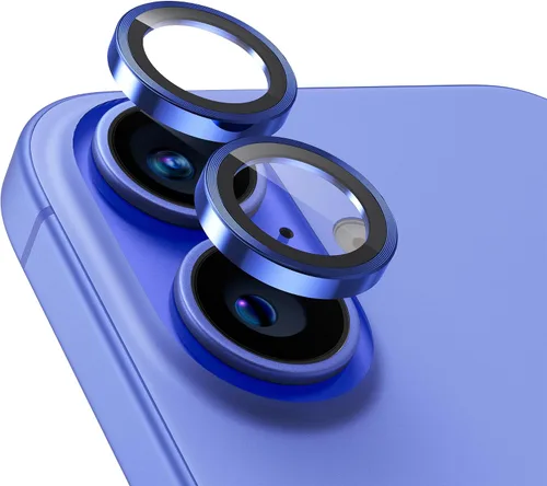 Miniatura 26 de UARMOR - Protector de lente de cámara compatible con iPhone 17, 16 y 16 Plus: vidrio templado 9H y cubierta de aluminio, transparente HD, kit
