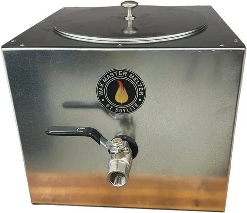 Miniatura 2 de Wax Master Melter - Derretidor de cera eléctrico profesional para fabricación de velas, construcción de acero inoxidable, válvula de control