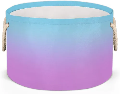 Miniatura 38 de Cesta de almacenamiento redonda grande de béisbol, canasta de almacenamiento circular plegable para béisbol, con asa para niños, manta de juguetes
