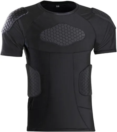 Charque Camisas/pantalones protectores acolchados para hombre, para fútbol, paintball, béisbol, compresión, costilla, protección del esternón,