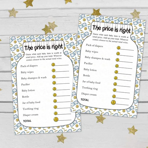 Miniatura 4 de The Price is Right Baby Shower Game Ideas, 50 tarjetas divertidas para baby shower para niños, niñas, divertidas actividades de fiesta para parejas