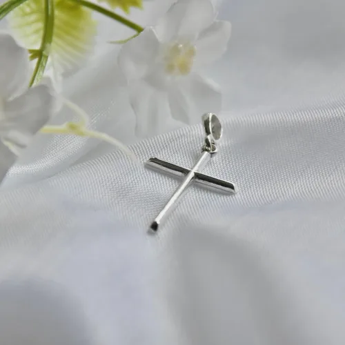 Miniatura 3 de Cruz de plata de ley 925 colgante minimalista religioso unisex joyería