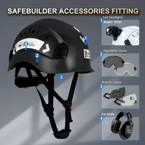 Miniatura 8 de Casco de Seguridad para Construcción ABS Casco Duro Sistema de Ventilación Ajustable Cascos Duros Protección de Cabeza para Trabajo Industrial