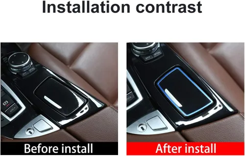 Miniatura 2 de YIWANG Cubierta del panel del cenicero de aleación de aluminio para BMW Serie 5 F10 F11 2010-2017 Accesorios de conducción a la izquierda (azul)