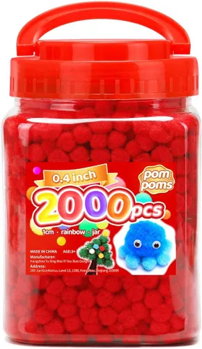 Miniatura 29 de Iooleem Pompones rosados – Tamaño surtido, 1200 piezas con ojos móviles, opciones de purpurina, perfectos para artes y manualidades