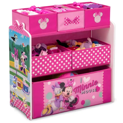 Delta Children Disney Minnie Mouse - Organizador de juguetes para diseño y almacenamiento de 6 cubos Minnie Mouse - Dotty Sobre Puntos