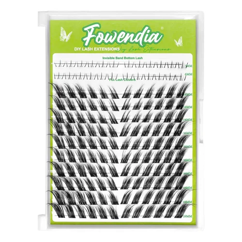 Miniatura 12 de Kit de racimos de pestañas Fowendia Wanna Be 8-18mm, racimos de pestañas de manga de hadas, kit de extensión de pestañas DIY, impermeable, racimos