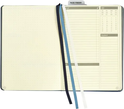 Miniatura 2 de C.R. Gibson Organizador y planificador de cuero sintético azul con cuadrícula de puntos, 6 pulgadas de ancho x 8.5 pulgadas de largo, 240 páginas