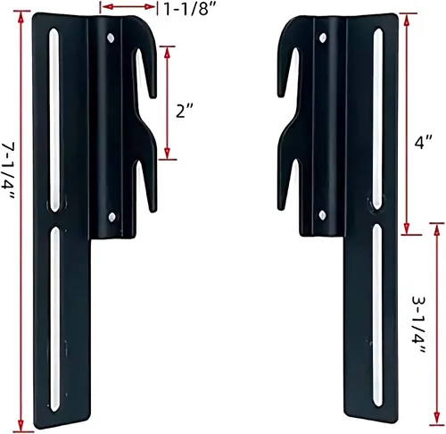 Miniatura 4 de 2 soportes de conversión de marco de cama atornillados a gancho #711 para cabecero o estribo, kit de adaptador de gancho de cama con herrajes