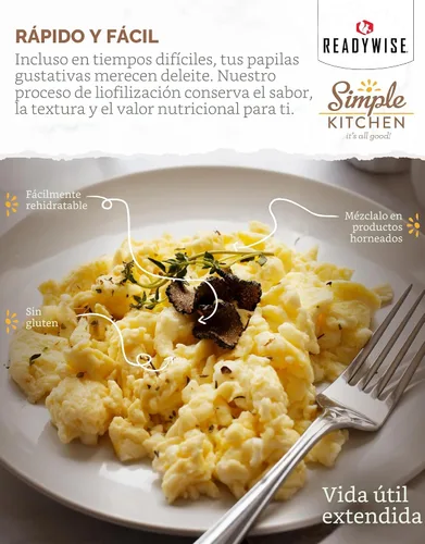 Miniatura 2 de READYWISE - Cocina Simple, Huevos en Polvo, 72 Porciones, Suministro de Emergencia, Alimentos Deshidratados, Suministros para Hornear, Comidas