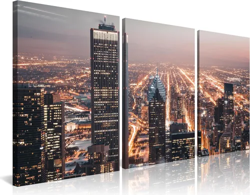 Miniatura 39 de NAN Wind Detroit Skyline - Lienzo decorativo para pared, paisaje urbano, escena nocturna, impresión artística de ciudad en blanco y negro sobre