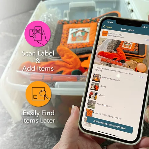 Miniatura 4 de Smart Labels Paquete de 48 calcomanías de código QR (modernas) fabricadas en Estados Unidos, etiquetas de código QR para almacenamiento