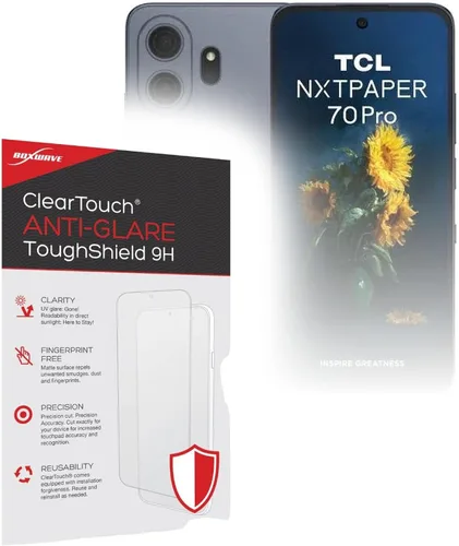 Miniatura 8 de BoxWave Protector de pantalla compatible con TCL NXTPAPER 70 Pro – ClearTouch Anti-Glare (2 unidades), antihuellas mate