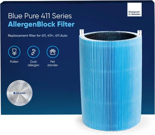 Miniatura 7 de Blueair Blue Pure 411 Auto, 411, 411+ Filtro de Reemplazo Genuino, Partículas y Carbón Activado, Compatible con Purificadores de Aire Blue Pure 411