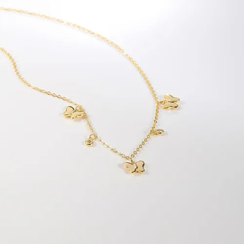 Miniatura 4 de GUOKE Dainty Gold Necklace for Women, Sun Star Pendant 14K Gold Plated Circle Butterfly Necklace Simple Trendy Jewelry for Women